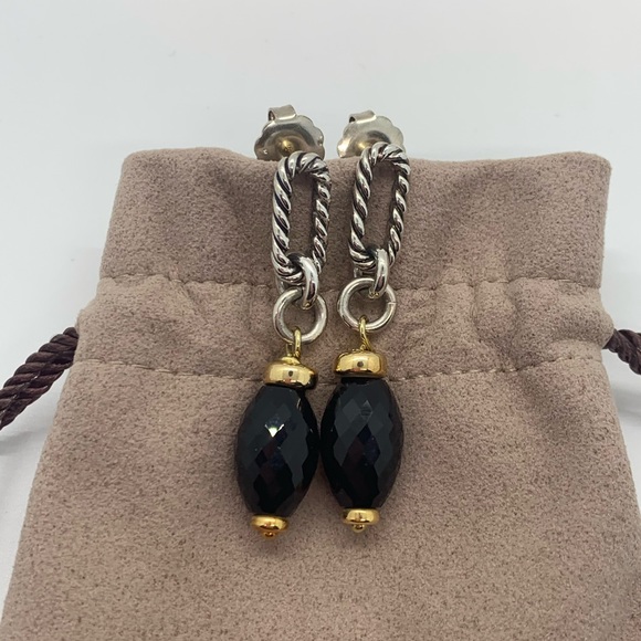 David Yurman Jewelry - David Yurman Sterling 18K gold Black Onyx Earrings